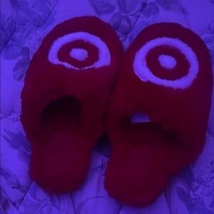 Target Red and White Fuzzy Slippers